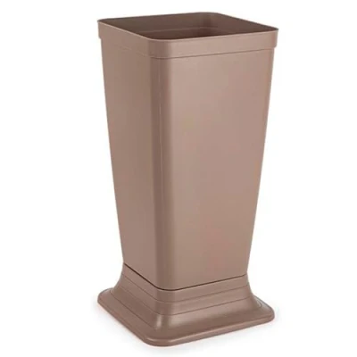 Imagen de AC Paragüero de plástico Modelo Wet Soporte para Paraguas Cuadrado Entrada oficinas, Negocios, hogar Fabricado en España 51,5 x 26 cm Topo
