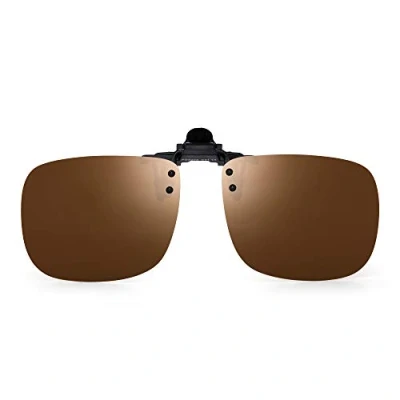 Imagen de JM Polarizadas Clip en Gafas de Sol Sin Marco Flip up Lente Para Graduadas Marrón