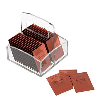 Imagen de Danieli porta sobres de azúcar o bolsitas té y infusiones PTZ001 2 compartimentos azucarillos individuales Caja mesa con manija para