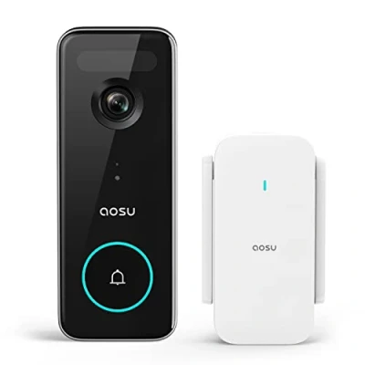 Imagen de AOSU Timbre Inalámbrico con Cámara, HD 5MP Videoportero WiFi 5GHz/2.4GHz Radar Detector, sin Cargos mensuales, batería de 180 días, Visión Nocturna, Comunicación Bidireccional, Doorbell