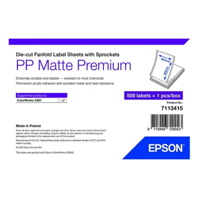 Imagen de Epson 7113415 Etiqueta PP mate 203 x 305 mm (original)