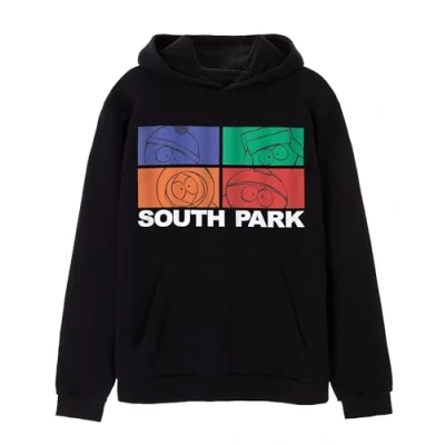 Imagen de South Park Sudadera con Capucha para Hombre y gráfico de Bloques Color Adultos Negro Cartman, Kenny, Stan Kyle TV Show Arte Dibujos Animados
