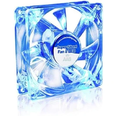 Imagen de AABCOOLING Super Silent Fan 8 Blue LED Un Silencioso y Muy Efectivo Ventilador 80mm con Azul, de Portatil, Cooler 8cm, Ventiladores PC, 33m3/h, 1600 RPM 13,9 dB(A)
