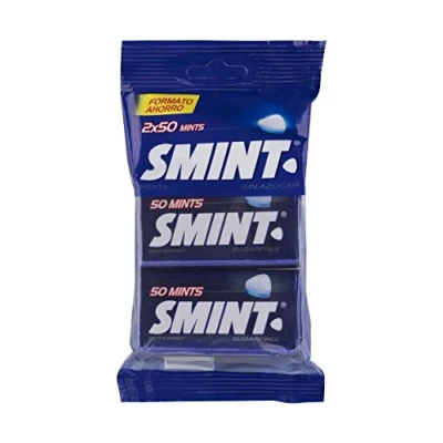 Imagen de Caramelos Smint Twinpack, Sabor Menta, Sin Gluten, Azúcar, 2x50 unidades, 70g