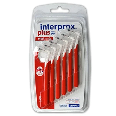 Imagen de Interprox plus Juego de 12 cepillos interdentales (6 unidades, x 6 unidades), color rojo