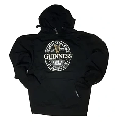 Imagen de Guinness Label St. James Gate Manga Larga De Los Hombres Capucha Negro Medium