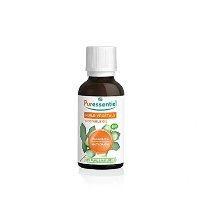 Imagen de Puressentiel Aceite Vegetal Macadamia Prensado en frío Certificado Bio 100 por ciento puro y de origen natural Vegan libre crueldad animal 50 ml