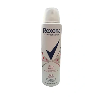 Imagen de Rexona, Motionsense Desodorante en spray para mujer, diseño de flores blancas, 150 ml, fresco