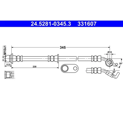 Imagen de ATE 24.5281 0345.3 Latiguillos de Freno 345 M10x1 TOYOTA: Avensis III Berlina, Familiar