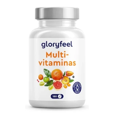 Imagen de Multivitaminas y Minerales 180 Tabletas para 6 meses Todas las Vitaminas A,B,C,D3,E, Calcio, Zinc, Selenio Multivitaminico Activo Completo Hombre Mujer Probado en laboratorio