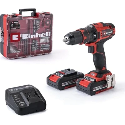 Imagen de Einhell taladro atornillador percutor con batería TE CD 18/40 Li i +64 Power X Change (iones de litio, 18 V, 40 Nm, electr. velocidad, máx. 24000 rpm, incl. 2x 2,0 Ah baterías, cargador y accesorios)