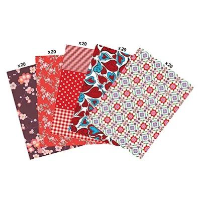 Imagen de Clairefontaine ES Décopatch Papel decorativo (30 x 40 cm), diseño de hojas, color rojo