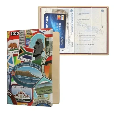 Imagen de kwmobile Set de 1x Fundas Protectoras Pasaporte Protectores con diseño Destinos Viaje Espacio para Tarjetas