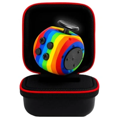 Imagen de PILPOC theFube Cubo Antiestrés Fidget Cube Juguetes Sensoriales Adultos y Niños para Ansiedad, TDAH, Autismo Toy con Lados Silenciosos de Clics [Arcoiris]