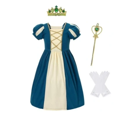 Imagen de Lito Angels Disfraz Vestido de Princesa Merida con Accesorios para Bebés Niñas, Talla 12 18 meses (Número etiqueta 70)
