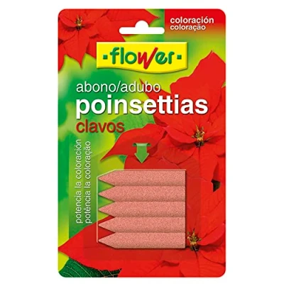 Imagen de Flower Abono Clavos para Ponsetias Potencia la Coloración Aplicación Fácil 5 Unidades, No Aplica en Color, Tamaño 16x1x10 cm, Material