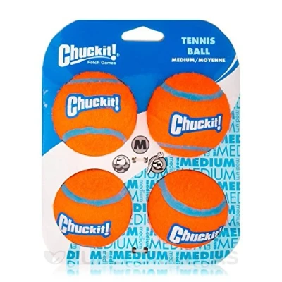 Imagen de Chuckit! 057404 Tennis Ball, 4 Pelotas para Perros Compatible con el Lanzador, M