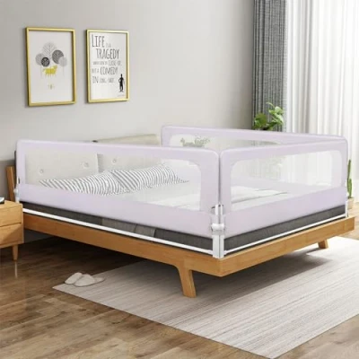 Imagen de LANTUS barrera de 150/180/200 cm, plegable para cama infantil, protección contra caídas, niños pequeños, 1,8 m, azul