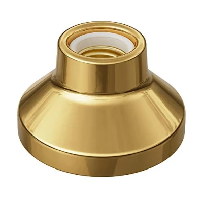 Imagen de ledscom.de Plafón/portalámpara ELEKTRA, porcelana, oro brillante, 1x E27 máx. 300W, diseño de bar, lámpara ambiente, pie E27, 1 lámpara, tendencia, cocina, mesa comedor,