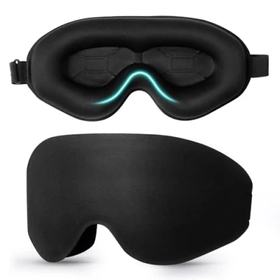 Imagen de Blendura Antifaz para Dormir, Anti Luz Tapa Ojos Dormir 3D Correa Ajustable Mujer y Hombre Viajar, 1 paquete