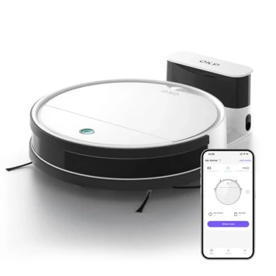 Imagen de OKP K5 Robot Aspirador, Autocargable Aspirador con WiFi App Alexa Control, Succión Fuerte, Sensor de Anticolisión 6D Mejorado, Automático Vacuum Cleaner para Mascotas y Piso