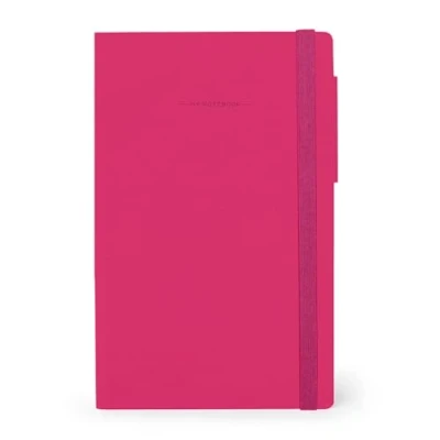 Imagen de Legami My Notebook, Cuaderno de rayas 6 mm, Raspberry, Medium, papel certificado FSC, 192 páginas, tapa blanda, cierre elástico, 13 x 21 cm