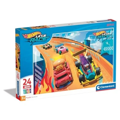 Imagen de Clementoni Hot Wheels Hotwheels Supercolor Puzzle Infantil De 24 Maxi Piezas, para Niños 3 5 Años, Desarrolla La Concentraciòn Mentàl Y Logica, 28523, Multicolor