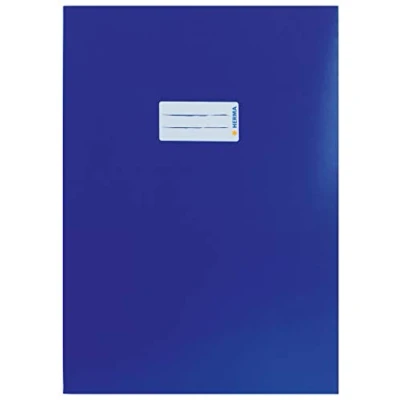 Imagen de HERMA Funda de cartón A4 con campo inscripción, extrafuerte, cubierta deslizante para la escuela, color azul