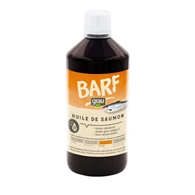 Imagen de GRAU el Original Aceite de salmón, con Importantes ácidos grasos Omega 3 y 6, favorece la Piel Pelo, Pack Individual (1 x 750 ml), alimento complementario para Perros Gatos