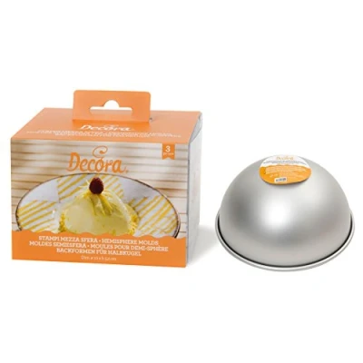 Imagen de DECORA 0062953 Moldes de Media Bola, Aluminio, Plateado, ø 10 X H 5,2 CM, 3