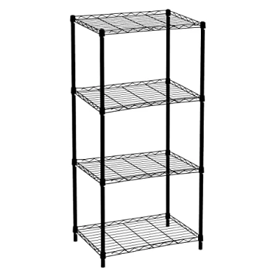 Imagen de CATTERHOUSE Estantería Metálica con Rejilla Klaus 120 56x35x120 cm de Almacenaje Color Negro 4 Baldas Soporta hasta 140 kg