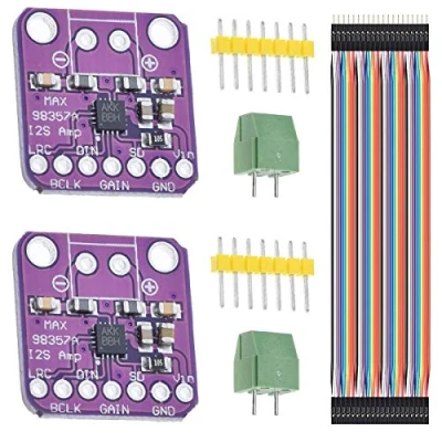Imagen de Youmile 2PCS MAX98357 Módulo amplificador de potencia audio I2S Clase D Placa amplificadores sin filtro para Arduino, Raspberry Pi, Esp32 con cable Dupont