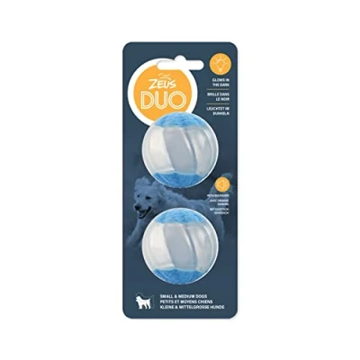Imagen de Zeus Juguete Interactivo para Perros Duo Pelota con Sonido y Reflectante, 5cm, 2ud