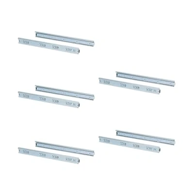 Imagen de EMUCA guías Laterales para cajones con rodamiento de Bolas 45mm x 450mm, Pack 5 Juegos extracción Total