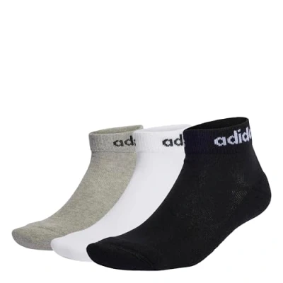 Imagen de adidas Unisex adulto Linear Ankle Cushioned Socks 3 Pairs, Medium Grey Heather / White Black, 4.5 6