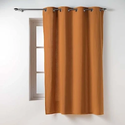 Imagen de Douceur d&#039;Intérieur Twily Cortina, con Ojales, 135 x 180 cm, Camello, algodón y poliéster Reciclado