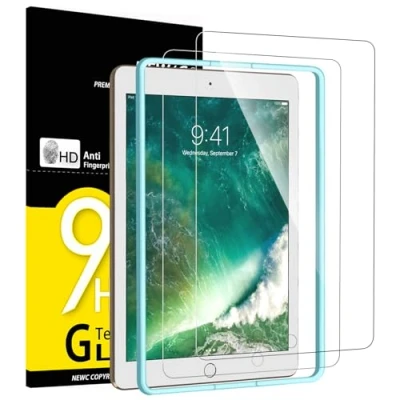 Imagen de NEW&#039;C 2 Piezas, Protector Pantalla para iPad Air 3 10,5 Pulgadas (2019), Pro (2017) y una Herramienta de alineación inclu, Antiarañazos, Cristal Templado Ultra Resistente