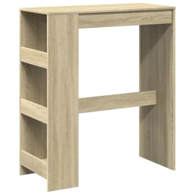 Imagen de vidaXL Mesa Alta Bar con estantes Madera Roble Sonoma 90x40x103,5 cm