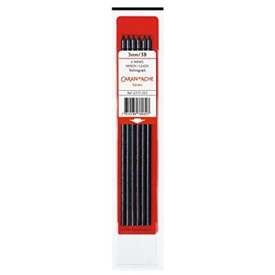 Imagen de Caran d&#039;Ache Technograph 6B Minas de grafito para lápiz fijo (3 mm)