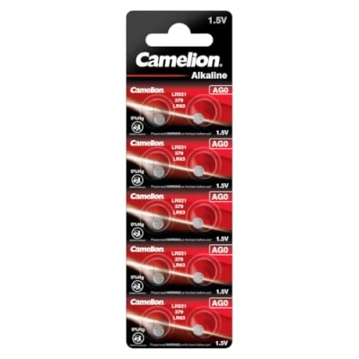 Imagen de Pila de botón Camelions, Baterías para Relojes LR63 / AG0 LR521 379 SR521W 10 Pack