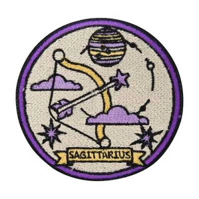 Imagen de Finally Home Parche Ropa Termoadhesivo con el signo zodiacal de Sagitario Parches astrología, luna, estrellas, parches, termoadhesivos
