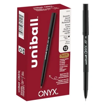 Imagen de Onyx Roller Ball Stick Dye Based Pen, Black Ink, Micro, Dozen