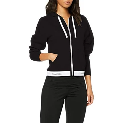 Imagen de Calvin Klein Jeans Full Zip Hoodie Sudadera con Capucha, Negro (Black 001), XS para Mujer