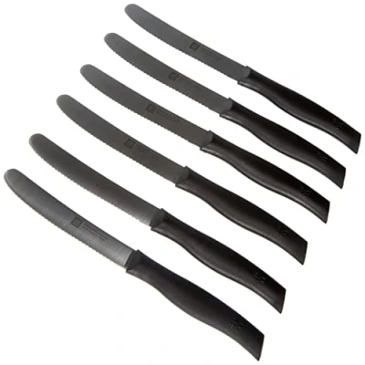 Imagen de ZWILLING Juego de cuchillos, 6 piezas, Cuchillo para el desayuno, Longitud la hoja: 12 cm, Mango especial acero inoxidable/plástico, Twin Grip