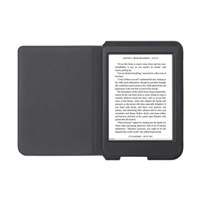 Imagen de Funda eBook Rakuten Kobo Nia SleepCover, Cuero artificial, Modo Suspención Automático, Negro