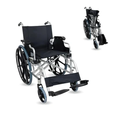 Imagen de Mobiclinic®, Silla de ruedas, Plegable, Ligera, Sistema subebordillos, Freno estacionamiento, Modelo Ópera, Aluminio, Ruedas macizas, Reposabrazos abatibles, Reposapiés extraíbles, Ergonómica