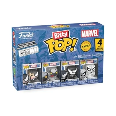 Imagen de Funko Bitty Pop! Spider Man Venom 4pkY una Minifigura Misteriosa Sorpresa 0.9 Inch (2.2 Cm) Marvel Comics Cómics Coleccionable Repisa Apilable Incluida Idea de Regalo