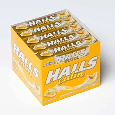 Imagen de Halls caramelos Sabor Miel y Limon, sin azúcar, 20 paquetes/ 10