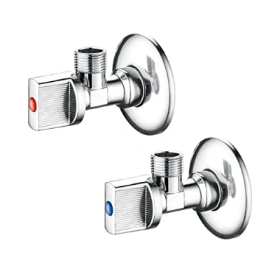 Imagen de Ibergrif M22008 Llave de Escuadra, Válvula Angulo Latón, Crome, Dos Piezas/Caja, Plata, G1/2&quot;