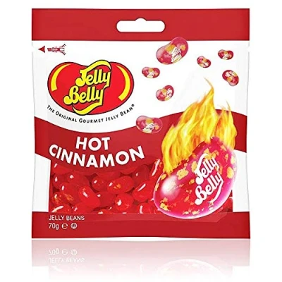 Imagen de Jelly Belly Beans, grajeas con sabor a canela picante, bolsa de 70 gramos, caramelos masticables en forma judías